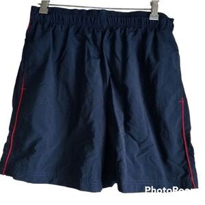 Cheetah Dark Blue Men's Swim Trunks with Red Trim Size Medium